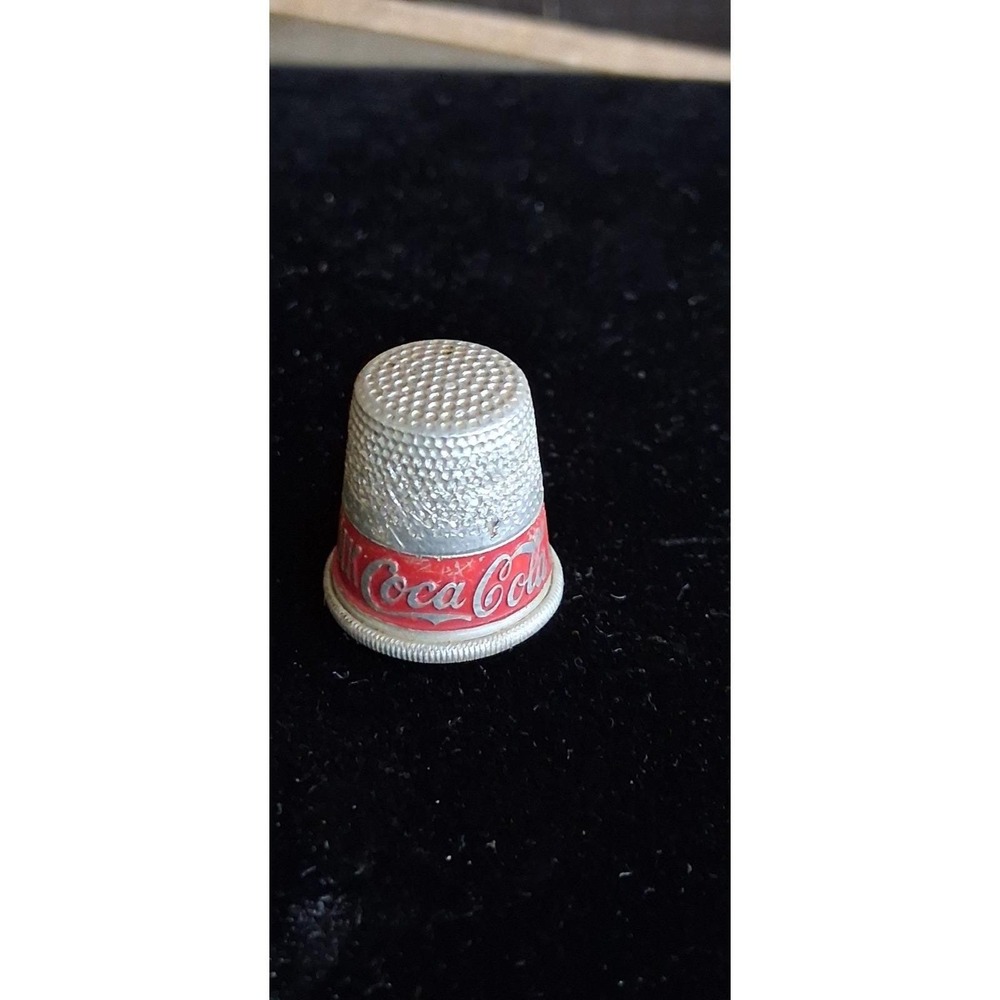 Vintage metal Drink Coca-Cola In Bottle Thimble aluminum